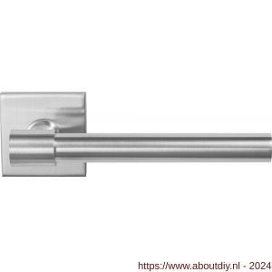 GPF Bouwbeslag RVS 3051.09-02R Hipi Deux deurkruk gatdeel op vierkante rozet 50x50x8 mm rechtswijzend RVS mat geborsteld - A21010135 - afbeelding 1