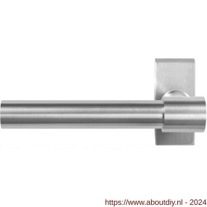 GPF Bouwbeslag RVS 3052.09-01L Hipi Deux+ deurkruk gatdeel op rechthoekige rozet 70x32x10 mm linkswijzend RVS mat geborsteld - A21010147 - afbeelding 1