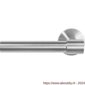 GPF Bouwbeslag RVS 3052.09-02L Hipi Deux+ deurkruk gatdeel op vierkante rozet 50x50x8 mm linkswijzend RVS mat geborsteld - A21010149 - afbeelding 1