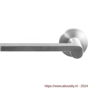 GPF Bouwbeslag RVS 3105.09-00L Tinga deurkruk gatdeel op ronde rozet 50x8 mm linkswijzend RVS mat geborsteld - A21010163 - afbeelding 1