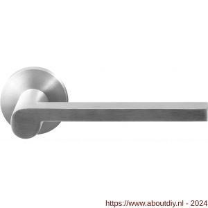 GPF Bouwbeslag RVS 3105.09-00R Tinga deurkruk gatdeel op ronde rozet 50x8 mm rechtswijzend RVS mat geborsteld - A21010164 - afbeelding 1