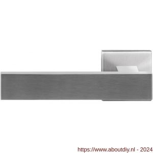 GPF Bouwbeslag RVS 3115.09-02L Hinu deurkruk gatdeel op vierkante rozet 50x50x8 mm linkswijzend RVS mat geborsteld - A21010169 - afbeelding 1