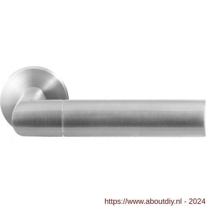 GPF Bouwbeslag RVS 3140.09-00 Nana deurkruk op ronde rozet 50x8 mm RVS mat geborsteld - A21009288 - afbeelding 1