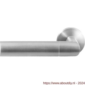 GPF Bouwbeslag RVS 3140.09-00L/R Nana deurkruk gatdeel op ronde rozet 50x8 mm links-rechtswijzend RVS mat geborsteld - A21010177 - afbeelding 1