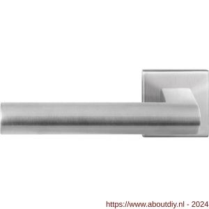 GPF Bouwbeslag RVS 3145.09-02L Umu deurkruk gatdeel op vierkante rozet 50x50x8 mm linkswijzend RVS mat geborsteld - A21010181 - afbeelding 1