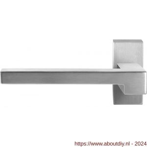 GPF Bouwbeslag RVS 3160.09-01L Raa deurkruk gatdeel op rechthoekige rozet 70x32x10 mm linkswijzend RVS mat geborsteld - A21010186 - afbeelding 1