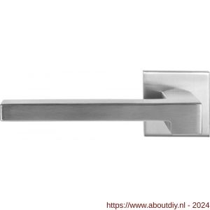 GPF Bouwbeslag RVS 3160.09-02L Raa deurkruk gatdeel op vierkante rozet 50x50x8 mm linkswijzend RVS mat geborsteld - A21010188 - afbeelding 1