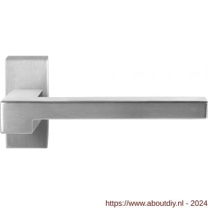 GPF Bouwbeslag RVS 3160.09-01R Raa deurkruk gatdeel op rechthoekige rozet 70x32x10 mm rechtswijzend RVS mat geborsteld - A21010187 - afbeelding 1