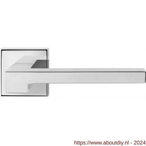 GPF Bouwbeslag RVS 3162.49-02 Raa deurkruk op vierkante rozet 50x50x8 mm RVS gepolijst - A21013929 - afbeelding 1