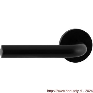 GPF Bouwbeslag Entree 600VZL L-model 19 mm deurkruk gatdeel op rozet 53x6 mm linkswijzend zwart egaal - A21010198 - afbeelding 1