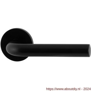 GPF Bouwbeslag Entree 600VZR L-model 19 mm deurkruk gatdeel op rozet 53x6 mm rechtswijzend zwart egaal - A21010199 - afbeelding 1