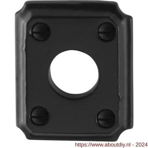 GPF Bouwbeslag Smeedijzer 6100.02L/R rozet rechthoekig 59x48x6 mm links-rechtswijzend smeedijzer zwart - A21003691 - afbeelding 1