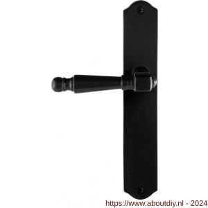GPF bouwbeslag GPF6205.60L/R smeedijzer zwart Mela deurkruk gatdeel op schild blind 238x41x4 mm - A21010379 - afbeelding 1