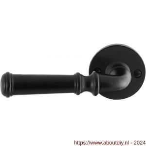 GPF Bouwbeslag Smeedijzer 6220.60-00L/R Meri deurkruk gatdeel op ronde rozet 53x5 mm links-rechtswijzend smeedijzer zwart - A21009590 - afbeelding 1