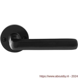GPF Bouwbeslag Smeedijzer 6235.60-00 Ilo deurkruk op ronde rozet 53x5 mm smeedijzer zwart - A21009014 - afbeelding 1