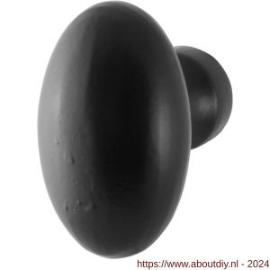 GPF Bouwbeslag Smeedijzer 6250 Ahau knopkruk ovaal zonder rozet draaibaar smeedijzer zwart - A21008069 - afbeelding 1