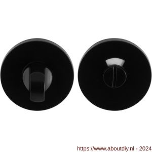 GPF Bouwbeslag Entree 6903VZ toiletgarnituur rond 53x6 mm stift 8 mm met rood-wit indicator zwart egaal - A21011406 - afbeelding 1