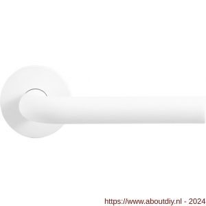 GPF Bouwbeslag Entree 802VWR L-model 19 mm deurkruk gatdeel op rozet 53x6 mm rechtswijzend wit structuur - A21010217 - afbeelding 1