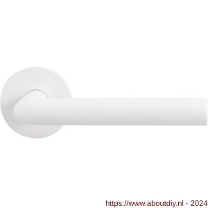 GPF Bouwbeslag Entree 812VWL L-haaks model 19 mm deurkruk gatdeel op rozet 53x6 mm linkswijzend wit structuur - A21010224 - afbeelding 1
