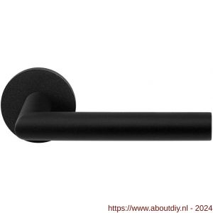 GPF Bouwbeslag ZwartWit 8210.61-00 Toi deurkruk op ronde rozet 50x8 mm zwart - A21009314 - afbeelding 1