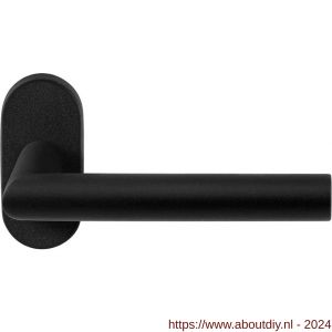 GPF Bouwbeslag ZwartWit 8210.61-04 Toi deurkruk op ovale rozet 70x32x10 mm zwart - A21009317 - afbeelding 1
