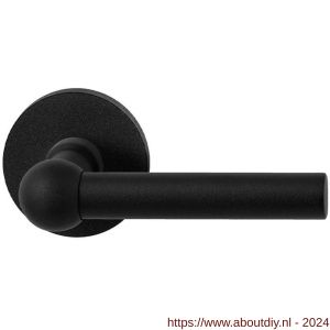 GPF Bouwbeslag ZwartWit 8235.61-00 Hipi deurkruk op ronde rozet 50x8 mm zwart - A21009355 - afbeelding 1