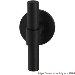 GPF Bouwbeslag ZwartWit 8238.61-05 Hipi Deux kruisknop vast met knopvastzetter op ronde rozet 50x6 mm zwart - A21013997 - afbeelding 1