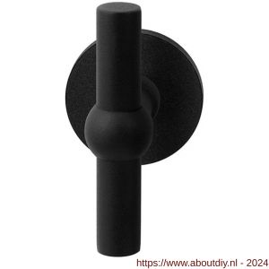 GPF Bouwbeslag ZwartWit 8240.61-05 Hipi kruisknop op ronde rozet 50x6 mm vast met knopvastzetter zwart - A21014004 - afbeelding 1