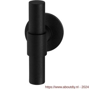 GPF Bouwbeslag ZwartWit 8241.61-00 Hipi Deux+ kruisknop vast met knopvastzetter op ronde rozet 50x8 mm zwart - A21014005 - afbeelding 1