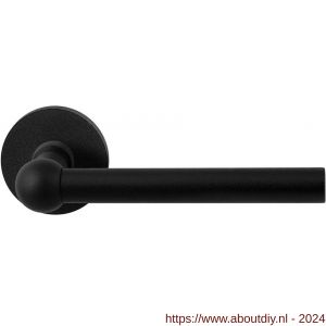 GPF Bouwbeslag ZwartWit 8245.61-00 Hipi deurkruk op ronde rozet 50x8 mm zwart - A21009375 - afbeelding 1