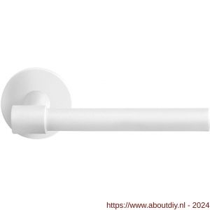 GPF Bouwbeslag ZwartWit 8246.62-00 Hipi Deux deurkruk op ronde rozet 50x8 mm wit - A21014018 - afbeelding 1
