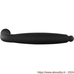 GPF Bouwbeslag ZwartWit 8271 XL Ika XL deurkruk gebogen met ronde eindknop zwart-zwart gecoat - A21005844 - afbeelding 1