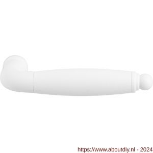 GPF Bouwbeslag ZwartWit 8272 Ika deurkruk gebogen met ronde eindknop wit-wit gecoat - A21005846 - afbeelding 1