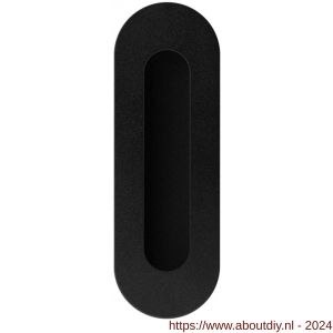 GPF Bouwbeslag ZwartWit 8716.61C schuifdeurkom ovaal 150x50 mm zwart - A21007586 - afbeelding 1