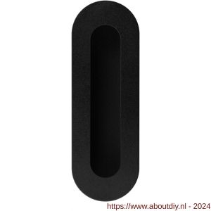 GPF Bouwbeslag ZwartWit 8716.61D schuifdeurkom ovaal 180x60 mm zwart - A21007587 - afbeelding 1