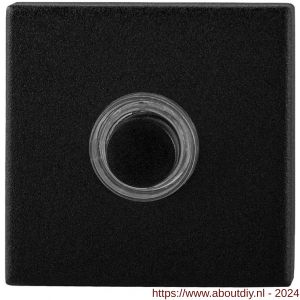 GPF Bouwbeslag ZwartWit 8826.02 deurbel beldrukker vierkant 50x50x8 mm met zwarte button zwart - A21000171 - afbeelding 1