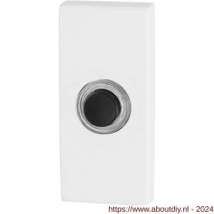 GPF Bouwbeslag ZwartWit 8826.41 deurbel beldrukker rechthoekig 70x32x10 mm met zwarte button wit - A21008854 - afbeelding 1