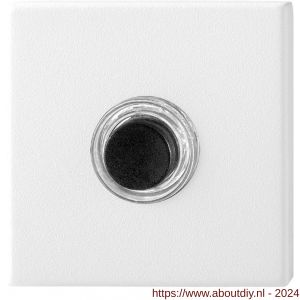GPF Bouwbeslag ZwartWit 8826.42 deurbel beldrukker vierkant 50x50x8 mm met zwarte button wit - A21000173 - afbeelding 1