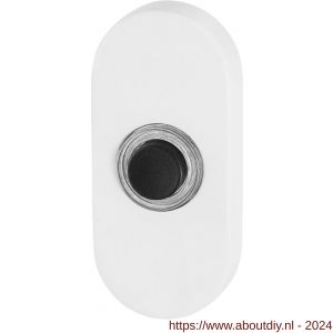 GPF Bouwbeslag ZwartWit 8826.44 deurbel beldrukker ovaal 70x32x10 mm met zwarte button wit - A21008855 - afbeelding 1