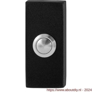 GPF Bouwbeslag ZwartWit 8827.01 deurbel beldrukker rechthoekig 70x32x10 mm met RVS button zwart - A21008954 - afbeelding 1