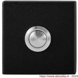 GPF Bouwbeslag ZwartWit 8827.02 deurbel beldrukker vierkant 50x50x8 mm met RVS button zwart - A21008955 - afbeelding 1