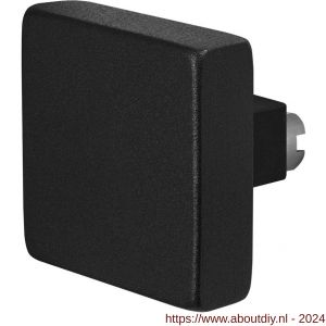 GPF Bouwbeslag ZwartWit 8858.61 S5 vierkante knop 60x60x16 mm voor veiligheids schilden vast met wisselstift zwart - A21006889 - afbeelding 1