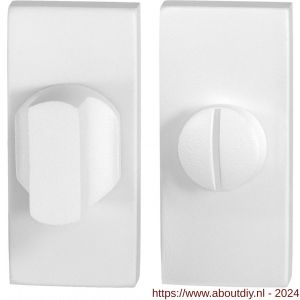 GPF Bouwbeslag ZwartWit 8910.41 toiletgarnituur rechthoekig 70x32 mm stift 8 mm grote knop wit - A21008319 - afbeelding 1