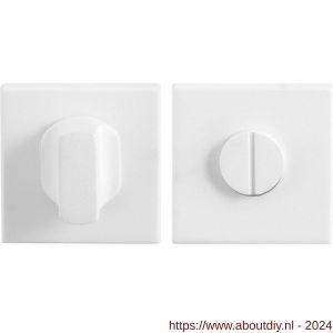 GPF Bouwbeslag ZwartWit 8910.42 toiletgarnituur vierkant 50x50x8 mm stift 8 mm grote knop wit - A21003805 - afbeelding 1