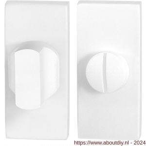 GPF Bouwbeslag ZwartWit 8911.41 toiletgarnituur rechthoekig 70x32 mm stift 5 mm grote knop wit - A21008656 - afbeelding 1