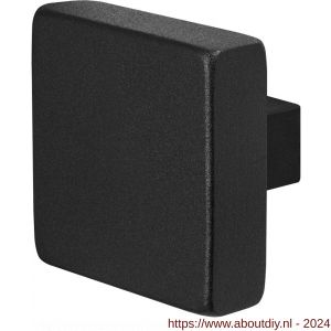 GPF Bouwbeslag ZwartWit 8950.61 S2 vierkante knop 60x60x16 mm vast met knopvastzetter zwart - A21010488 - afbeelding 1