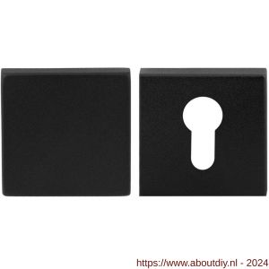 GPF Bouwbeslag ZwartWit 9388.61 set veiligheidsrozet vierkant 54 mm SKG*** buiten blind zwart - A21012904 - afbeelding 1