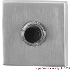 GPF Bouwbeslag RVS 9826.02 deurbel beldrukker vierkant 50x50x8 mm met zwarte button RVS mat geborsteld - A21000175 - afbeelding 1