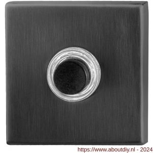 GPF Bouwbeslag PVD 9826.02P1 deurbel beldrukker vierkant 50x50x8 mm met zwarte button PVD antraciet - A21005981 - afbeelding 1