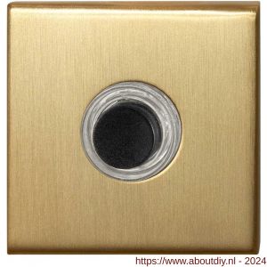 GPF Bouwbeslag PVD 9826.02P4 deurbel beldrukker vierkant 50x50x8 mm met zwarte button PVD messing satin - A21005983 - afbeelding 1